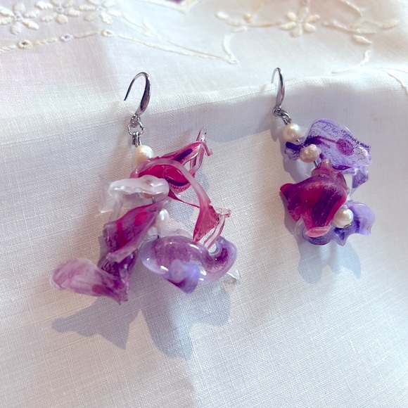 Abstract Floral Earrings ✨ Set 4 - Picture 4 of 4